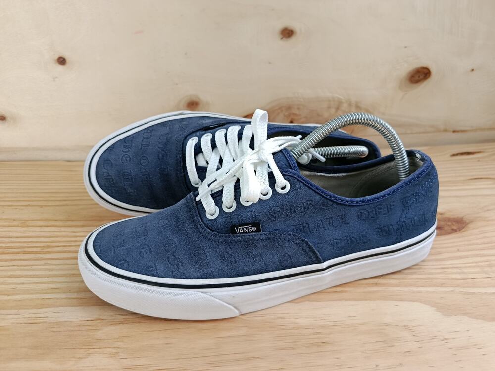 Vans Authentic Off The Wall Navy Blue Embossed Skate Shoes Men's 8.5 Women's 10